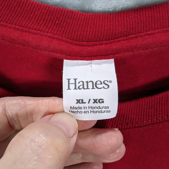 Arkansas Razorbacks Graphic T Shirt Mens XL Red Hanes Woo Pig NCAA SEC Hogs - Picture 5 of 6